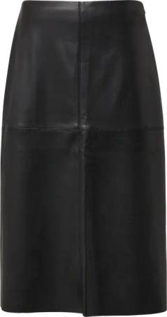 Midi-Rock aus Kunstleder in A-Linie