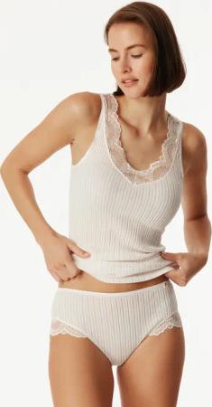 Midi Slip Feinripp Nadelzug Spitze off-white - Revival Marie 42