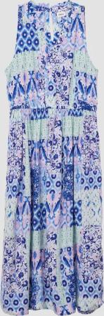 Midikleid aus Viskose mit Rüschenkragen