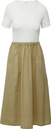 Midikleid im Fabricmix mit Eingrifftaschen