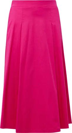 Midirock aus Popeline mit Elastikbund und Eingrifftaschen