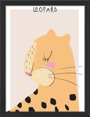 Milan Moon Wandbild SCHLÄFRIGER LEOPARD mit Rahmen