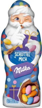 MILKA Schokolade, Milka Schüttel mich Weihnachtsmann Alpenmilch mit Kakaolinsen 61g