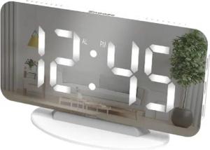 Miraval Quarzwecker Miraval Design-Spiegelwecker 12 H 24 H 3 Helligkeitsstufen