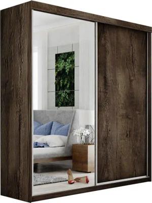 MIRJAN24 Kleiderschrank Top 23/200 (mit 2 Schiebetüren) mit Kleiderstange, Einlegeplatten und Großer Frontspiegel