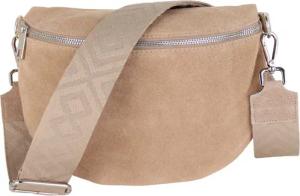 MIRROSI Bauchtasche Damen,Wildleder, Made in Italy,Umhängetasche, Brusttasche (Schultertasche für jeden Anlass (1 Tasche & 1 oder 2 Gurte), 26x20x8 cm, Reißverschlussfach auf der Rückseite), Crossbody Bag, gemusterten& verstellbaren Schulterriemen