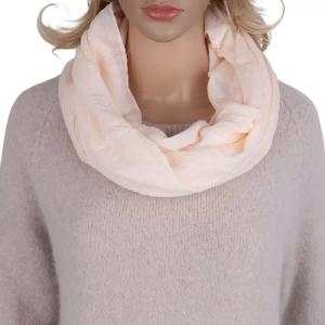 MIRROSI Loop Damen Schal Unifarbe mit Lochmuster Weich aus 100% Baumwolle, (ca. 160x44cm Zweimal um den Hals wickelbar)