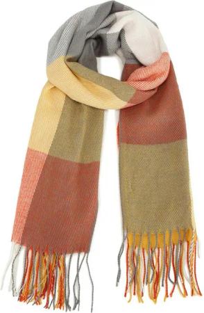 Miss Lulu Modeschal Damen XXL-Pashmina, Übergroßer Karo-Schal mit Fransen