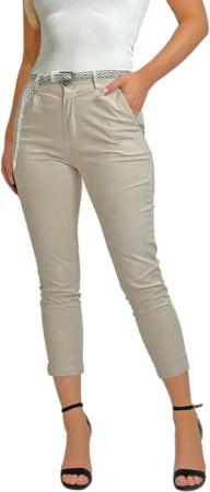 Mississhop Chinohose Damen Hose Baumwolle Hose mit Gürtel M.369