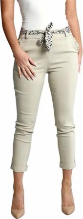 Mississhop Stretch-Hose Female Damen Stretch Klassische Chino Hose mit gemustertem Tuch M. 366