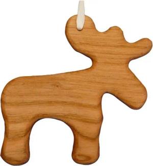 mitienda Christbaumschmuck Christbaumschmuck aus Holz Elch, Geschenkanhänger