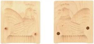 Mitienda Shop Butterform aus Holz mit Tiermotiv Hahn, 2-teilig