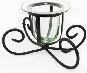 Mitienda Shop Deko Glas | Windlicht | Kerzenhalter aus Glas und Eisen | Blumenvase | Fensterdeko