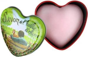 Mitienda Shop Naturseife aus Frankreich Rose in Herz Metalldose