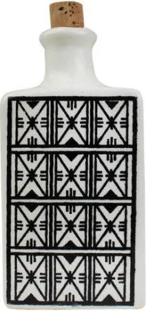 Mitienda Shop Ölflasche Keramik Ara weiß/schwarz aus Tunesien