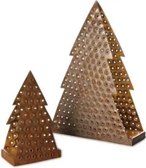 Mitienda Shop Teelichthalter Tannenbaum aus Recyccling Metall - Weihnachtsdeko