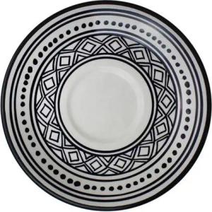 Mitienda Shop Teller Safari aus Keramik weiß/schwarz, Tunesien