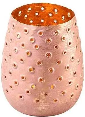 Mitienda Shop Windlicht mit Lochmuster rosa, gold, Weihnachtsdeko