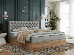 MKS MÖBEL Boxspringbett ALBERO 3 (Packung, Set, Topper T25/Visco, T30-Schaum, Stauraum, Zwei Bettkästen, Matratzen), Multipocket-Matratze, Doppelbett, mit Möbelplatten, mit Kopfstütze