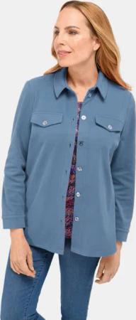 moderne Hemdjacke in trageangenehmer Qualität - rauchblau - Gr. 20 von Goldner Fashion