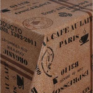 Moderno Tischdecke Wachstuch Tischdecke abwaschbar Kaffeesack-Motiv Braun für Garten, Eckig 100x140 cm