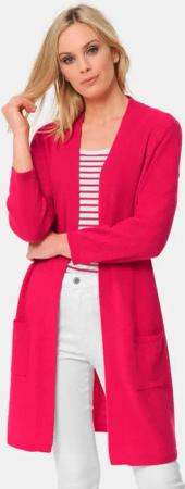 Modische Kaschmir-Longstrickjacke - pink - Gr. 21 von Goldner Fashion