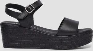 Modische Ledersandalen mit Keilabsatz