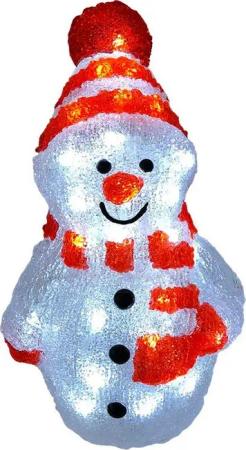 Mojawo Lichtervorhang Acryl Schneemann 40 LEDs kaltweiß Außenbeleuchtung