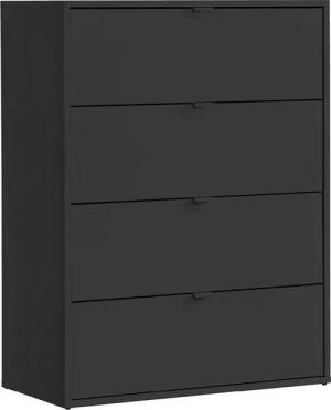 mokebo Sideboard Die Stilvolle (80x95x40cm, mit 4 Schubladen), Nachttisch, Anrichte, Sideboard fürs Schlafzimmer in Schwarz