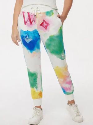 MONACO blue WEEKEND Jogger Pants Sweathose figurumspielend in Wasserfarben-Design