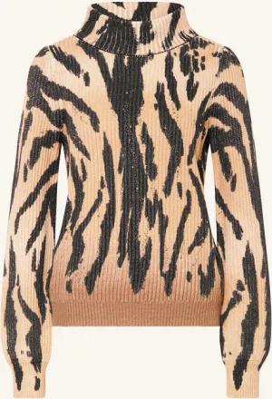 monari Pullover mit Glitzergarn und Schmucksteinen