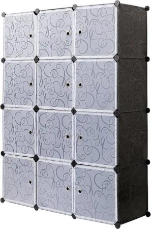 Mondeer Kleiderschrank Steckregal Staub- und Wasserabweisend, mit Tür, mit 2 Kleiderstange