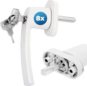 monzana Fenstergriff, 8x, Abschließbar Edelstahl 35mm Stiftlänge Fensterbeschlag Kindersicherung