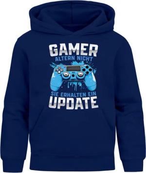 MoonWorks Hoodie Kinder Hoodie Jungen Gaming Spruch lustig Gamer altern nicht
