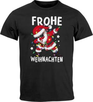 MoonWorks Print-Shirt Herren T-Shirt Frohe Weihnachten Aufdruck Santa Dab Weihnachtsshirt mit Print