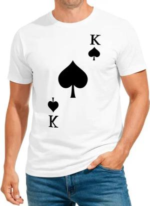 MoonWorks Print-Shirt Herren T-Shirt Kartenspiel Kostüm Spielkarten Gruppenkostüm mit Print