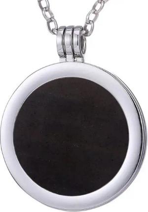 Morella Kette mit Anhänger Halskette silber mit Chakra Münze 33 mm (2-tlg., Kette inkl. Edelstein-Coin und Samtbeutel), Samtbeutel