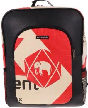 MoreThanHip Laptop-Rucksack 15,6 Zoll aus recycelten Zementsäcken (Elefant oder Kamel) und Autoschläuchen – wasserabweisend, leicht & geräumig mit Laptopfach – nachhaltig & fair produziert – Rokha