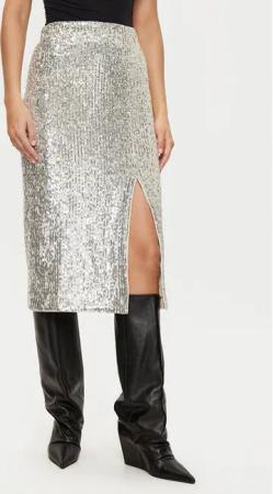 Morgan Bleistiftrock 242-JESQUIA Silberfarben Slim Fit