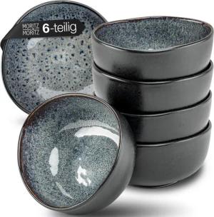 Moritz & Moritz Dessertschale ORGANIC reaktiv grau Müslibowl Set 6tlg., Steinzeug, (Set, 6-tlg), Müslibowls für 6 Personen