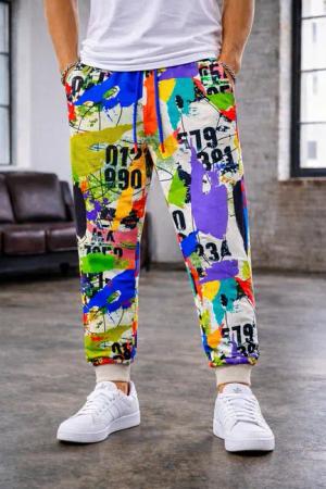 Mosranic Jogginghose Herren Baggy Hose "Graffiti" Trainingshose Fitness Gym Sporthose
