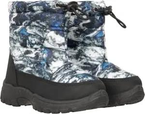 Mountain Warehouse Caribou Unisex-Schneestiefel für Kleinkinder - wasserdicht, gepolsterte Isolierung, Kordelzug, tiefe Stollen - ideal für Skifahren, Sport, Wandern Monochrom Kinder-Schuhgröße 23 DE