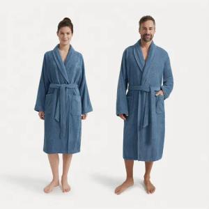 Möve Unisex-Bademantel Basic, Walkfrottier, Schalkragen, Gürtel, mit Schalkragen