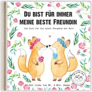 Mr. & Mrs. Panda Geschenkkarte Du bist für immer meine beste Freundin, Buchgeschenk, Weiß, Jahrestag