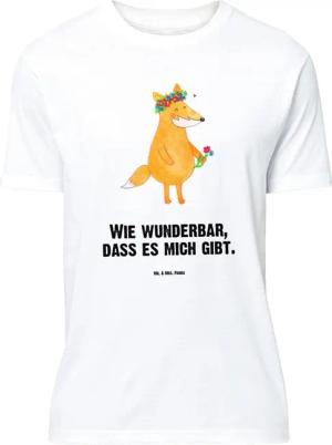 Mr. & Mrs. Panda T-Shirt Fuchs Blumen, Größe XXL T-Shirt, Weiß, Boho, Jubiläum, Blumen, Shirt, (Packung, 1-tlg)