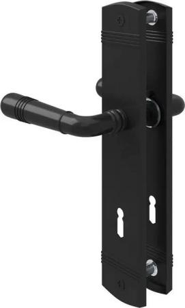 MS Beschläge Türgriff Langschild Türdrücker Schwarz matt Türgriff Zamak