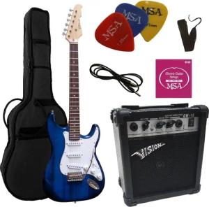 MSA E-Gitarre ST5, Elektrogitarre im Set, mit 20 Watt Verstärker, Tasche, Band,Saiten, 3xPik, Tremolo