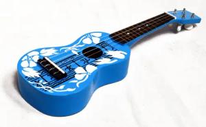 MSA Ukulele Sopranukulele Hawaii Motiv Blumenmuster Nylonsaiten bunt