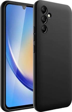 MSM Handyhülle Hülle für Samsung Galaxy A34 5G Schwarz Matt Silikon Schutz Tasche