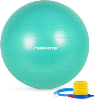 MSports® Gymnastikball Gymnastikball Anti Burst inkl. Pumpe + Workout App